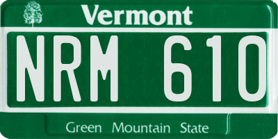 VT license plate NRM610