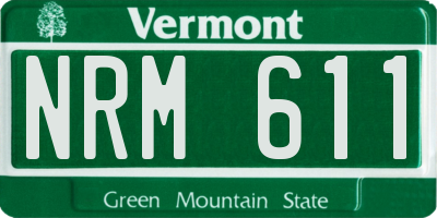 VT license plate NRM611