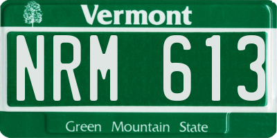 VT license plate NRM613
