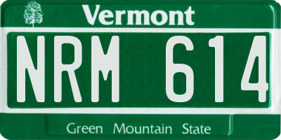 VT license plate NRM614