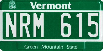VT license plate NRM615