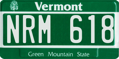 VT license plate NRM618