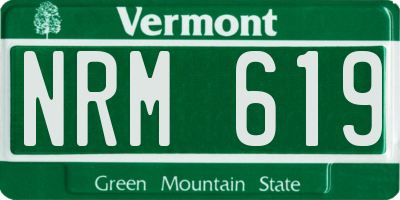 VT license plate NRM619