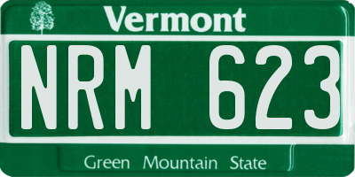 VT license plate NRM623