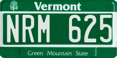 VT license plate NRM625