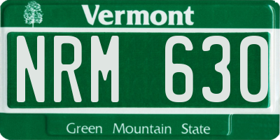 VT license plate NRM630