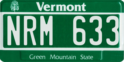 VT license plate NRM633