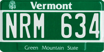 VT license plate NRM634