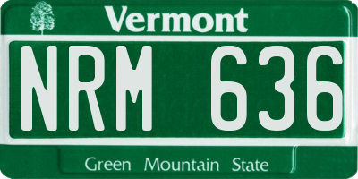 VT license plate NRM636