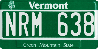 VT license plate NRM638