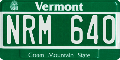 VT license plate NRM640