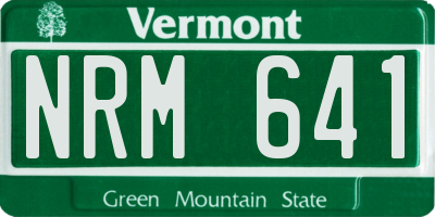 VT license plate NRM641