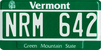 VT license plate NRM642