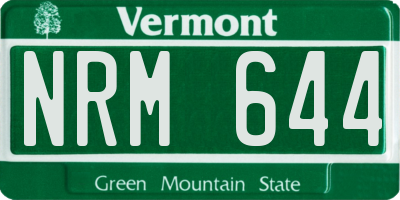 VT license plate NRM644