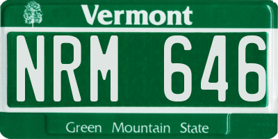 VT license plate NRM646