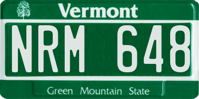 VT license plate NRM648