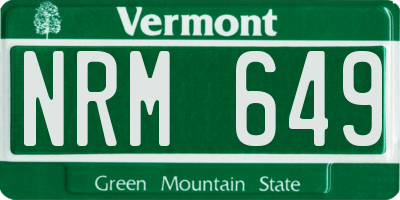VT license plate NRM649