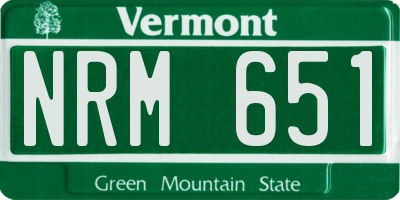 VT license plate NRM651
