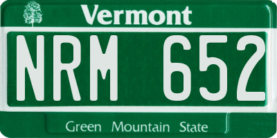 VT license plate NRM652