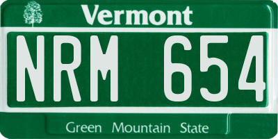VT license plate NRM654