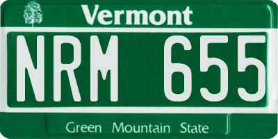 VT license plate NRM655