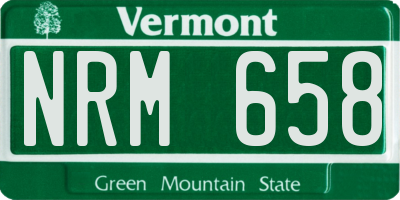 VT license plate NRM658