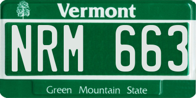 VT license plate NRM663