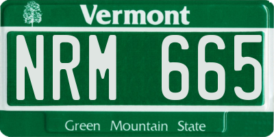 VT license plate NRM665