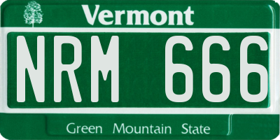 VT license plate NRM666