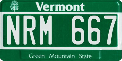 VT license plate NRM667