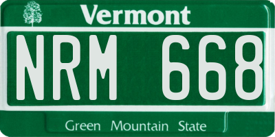 VT license plate NRM668