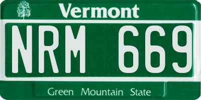 VT license plate NRM669