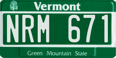 VT license plate NRM671