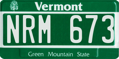 VT license plate NRM673