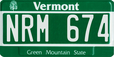 VT license plate NRM674