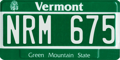 VT license plate NRM675