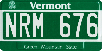 VT license plate NRM676