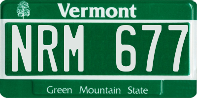 VT license plate NRM677