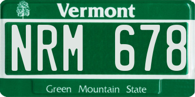 VT license plate NRM678