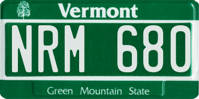 VT license plate NRM680