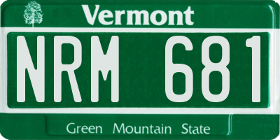 VT license plate NRM681