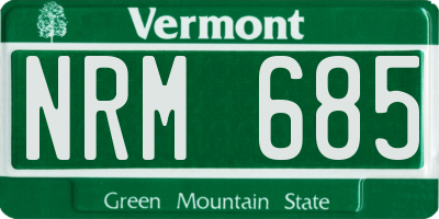 VT license plate NRM685
