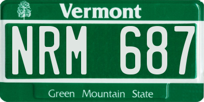 VT license plate NRM687