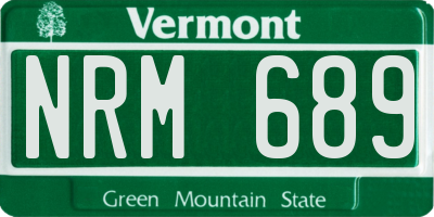 VT license plate NRM689