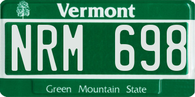 VT license plate NRM698