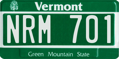 VT license plate NRM701