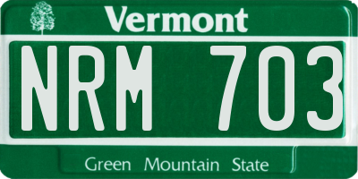 VT license plate NRM703