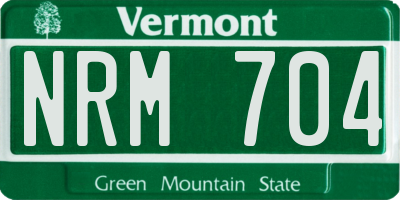 VT license plate NRM704