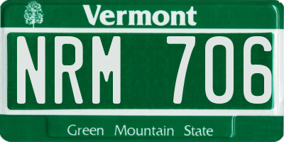 VT license plate NRM706