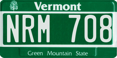 VT license plate NRM708
